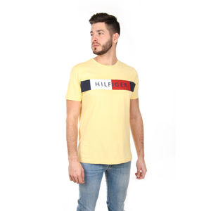 Tommy Hilfiger pánské žluté tričko Stripe - L (716)